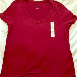 NWT cranberry/burgundy short-sleeve top